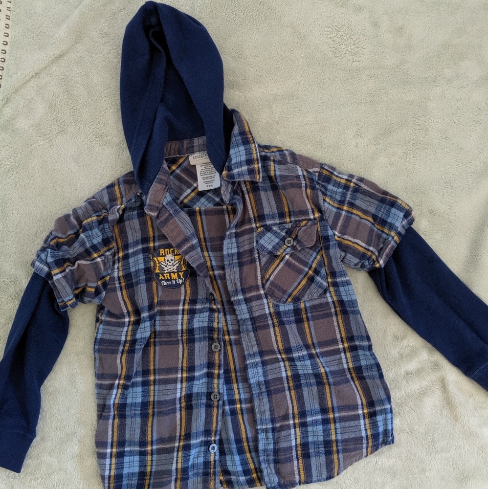 Boys flannel with sleeves & hood ToughSkin Brand